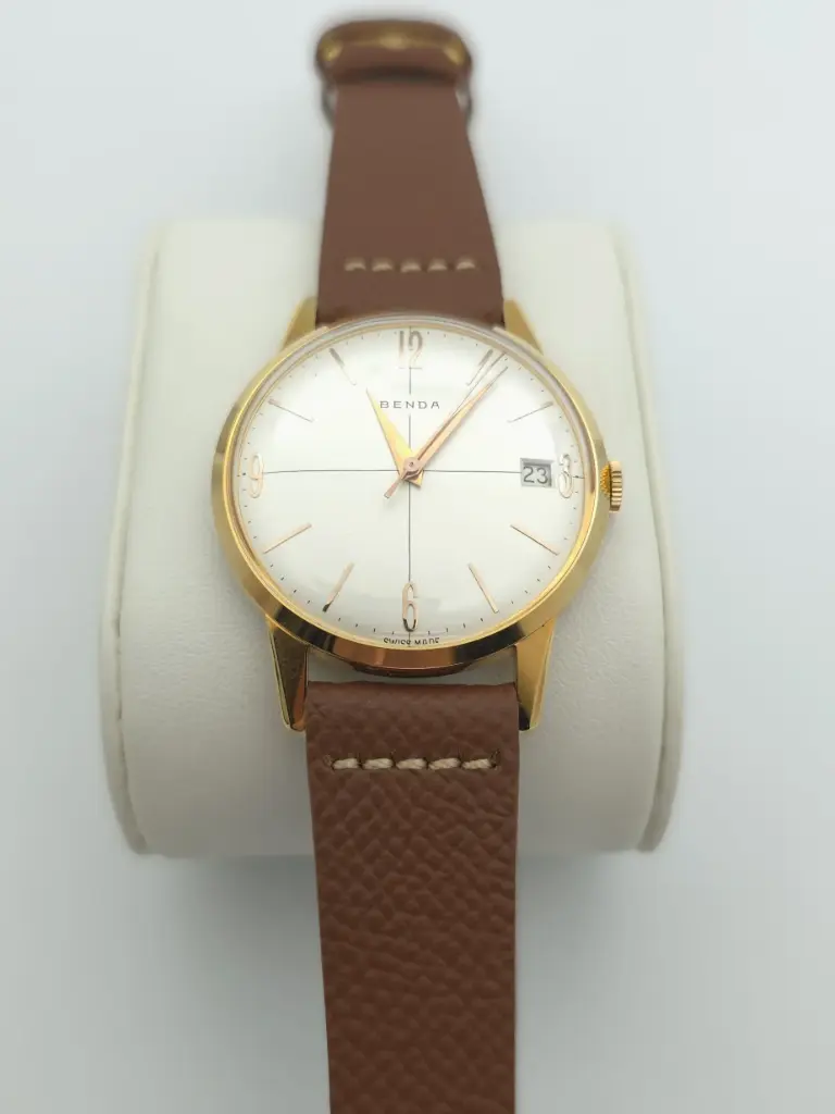 Benda - Plaqué or, bracelet cuir